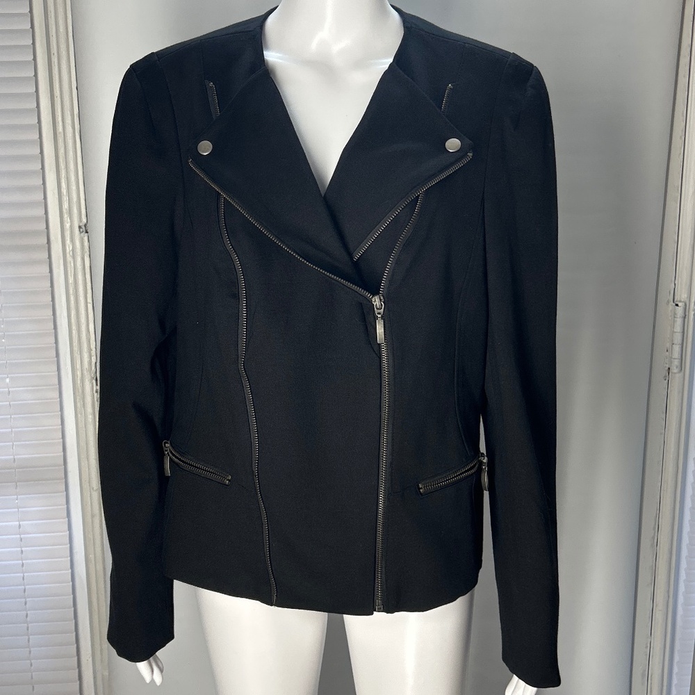 NWT INC Black Asymmetrical Zip-up jacket